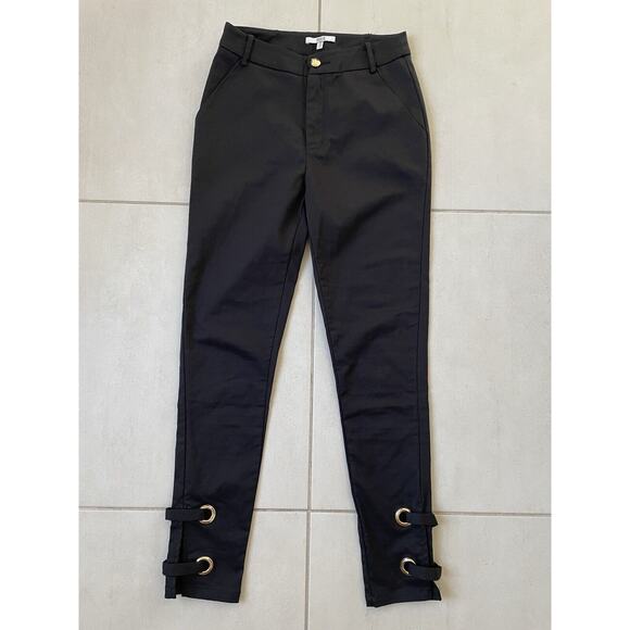 Asilio Revolve Pants High Rise Skinny Grommet Tie Hem - Picture 1 of 9